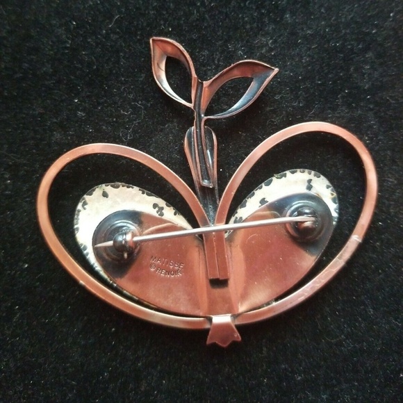 VTG  MATISSE RENOIR YELLOW COPPER Enamel APPLE - Picture 2 of 2